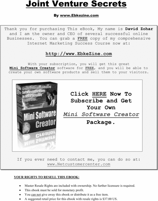 Product picture JV Secrets